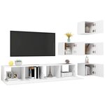 vidaXL Ensemble de meuble TV 6 Pièces Blanc Bois d'ingénierie