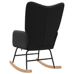 vidaXL Chaise à bascule Noir Tissu Sherpa