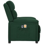 vidaXL Fauteuil électrique de massage Vert foncé Tissu