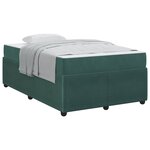 vidaXL Cadre de lit avec matelas Vert foncé 120 x 190 cm tissu