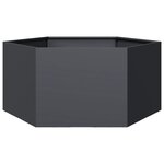 vidaXL Jardinière anthracite hexagone 104x90x45 cm acier