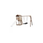 AXI Beach Tower avec Nid Roxy Balancoire Marron Toboggan Blanc