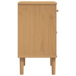 vidaXL Table de chevet SENJA aspect de rotin marron bois de pin massif