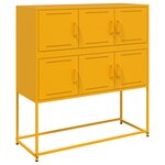 vidaXL Buffet jaune moutarde 100 5x39x107 cm acier laminé à froid
