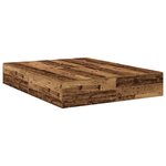 Cadre de lit de rangement vidaXL en vieux bois 140x190 cm