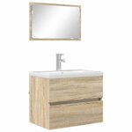 vidaXL Ensemble de mobilier de salle de bain avec tiroir Chêne Sonoma