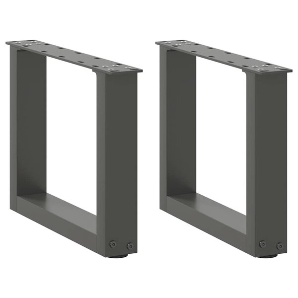 vidaXL Pieds de table basse en U 2 pièces Anthracite 40 x (30-31) cm Acier
