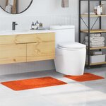 vidaXL Tapis de bain 2 Pièces Orange 50 x 50 cm Polypropylène