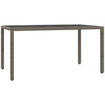 vidaXL Ensemble à manger de jardin et coussins 7 Pièces gris rotin