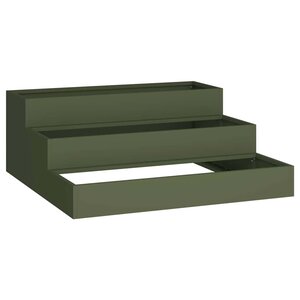 vidaXL Cache-pot de jardin Vert olive 90 x 90 x 35 cm Acier