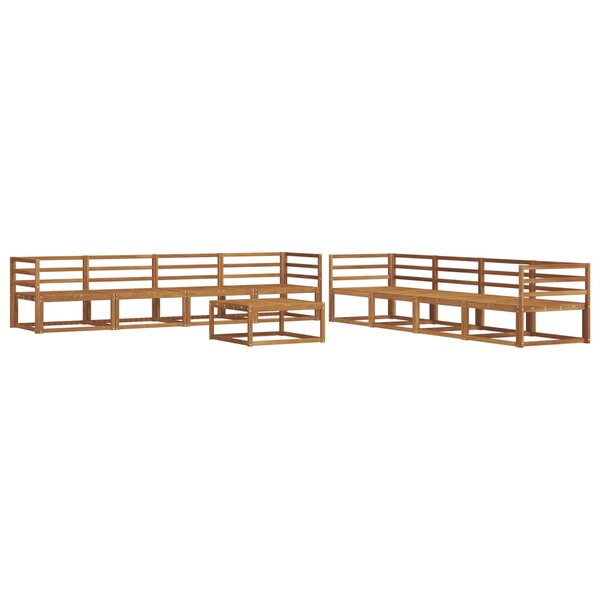 vidaXL Ensemble de canapés d'extérieur 9 Pièces Naturel