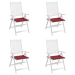 vidaXL Coussins de chaise de jardin 4 Pièces rouge bordeaux 40x40x3 cm