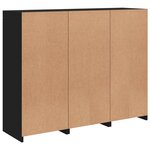 vidaXL Buffets avec lumières LED 3 Pièces noir bois d'ingénierie