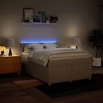 vidaXL Sommier à lattes de lit avec matelas Crème 140x200 cm Tissu