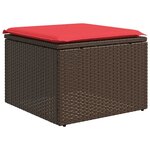 vidaXL Salon de jardin avec coussins 2Pièces marron résine tressée acacia