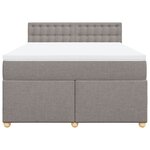 vidaXL Sommier à lattes de lit avec matelas Taupe 140x190 cm Tissu