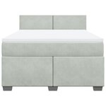 vidaXL Sommier à lattes de lit et matelas Gris clair 140x190cm Velours
