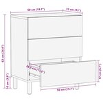 Commode de chevet vidaXL 50x33x62 cm en bois massif d'acacia