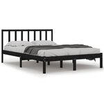vidaXL Cadre de lit sans matelas noir bois de pin massif 150x200 cm