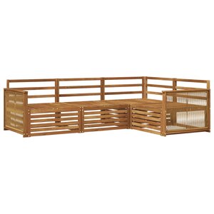 vidaXL Ensemble de canapés d'extérieur 4 Pièces Naturel