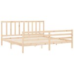 vidaXL Cadre de lit avec tête de lit 200x200 cm bois massif