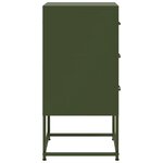 vidaXL Table de chevet vert olive 36x39x78 cm acier