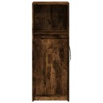 vidaXL Buffet avec LED chêne fumé 38x34x100 cm bois d'ingénierie