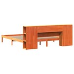 vidaXL Lit bibliothèque sans matelas cire marron 200x200 cm pin massif