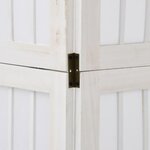 vidaXL Cloison de séparation 6 panneaux blanc bois de paulownia massif