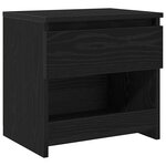 vidaXL Cabinet de chevet avec tiroir 2 Pièces Chêne noir 40 x 30 x 39 cm