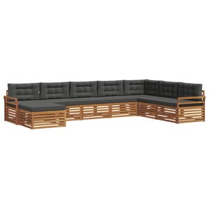 vidaXL Ensemble de canapés d'extérieur 8 pc Naturel et Anthracite