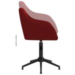 vidaXL Chaise pivotante de salle à manger Rouge bordeaux Velours