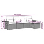 vidaXL Salon de jardin 5 Pièces avec coussins gris clair résine tressée