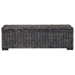 vidaXL Boîte de rangement avec stockage Noir 110 x 35 x 45 cm
