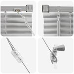 vidaXL Store de Fenêtre avec des rideaux Manuel Argent Aluminium