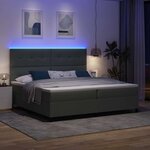 vidaXL Lit à ressorts avec matelas Gris foncé 200 x 200 cm tissu