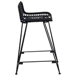 vidaXL Tabouret de bar 2 Pièces Noir 44 x 45 x 76 cm Rattan et Acier