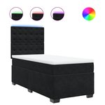 vidaXL Sommier à lattes de lit et matelas Noir 80x200 cm Velours