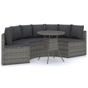 Salon de jardin meuble d'extérieur ensemble de mobilier 5 pièces avec coussins résine tressée gris 02_0016440