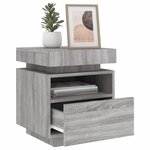 vidaXL Armoires de chevet avec lumières LED 2 Pièces sonoma gris