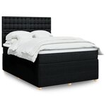 vidaXL Sommier à lattes de lit avec matelas Noir 140x190 cm Tissu