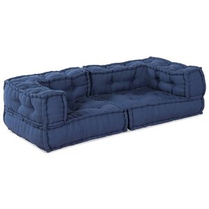 vidaXL Canapé modulaire 2 Pièces Indigo 140 x 70 x 36 cm tissu