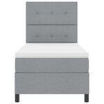 vidaXL Lit à ressorts avec matelas Gris clair 100 x 200 cm tissu