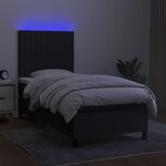 vidaXL Sommier à lattes de lit avec matelas et LED Noir 80x200cm Tissu