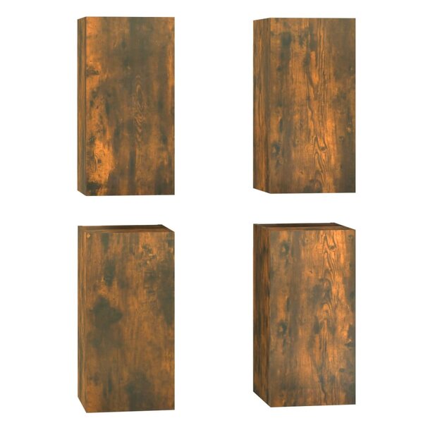 vidaXL Meubles TV 4 Pièces Chêne fumé 30 5x30x60 cm Bois d'ingénierie