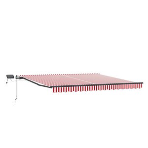 vidaXL Auvent rétractable Rouge et Blanc 450 × 350 cm