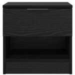 vidaXL Armoire de lit avec tiroir 2 Pièces Chêne noir 40 x 39 x 40 cm