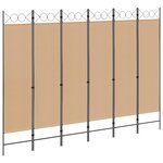 vidaXL Paravent à 6 panneaux Beige 240 x 180 cm Tissu