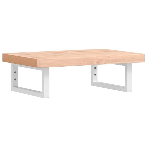 vidaXL Étagère de vasque murale acier et bois massif de hêtre