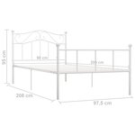 vidaXL Cadre de lit sans matelas blanc métal 90x200 cm